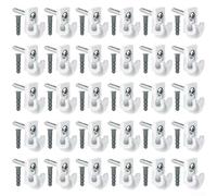 Ganci da soffitto con viti, confezione da 30 pezzi, per appendere fili di luci e strisce luminose, ganci in plastica e metallo per tutto l'anno (bianco (30)