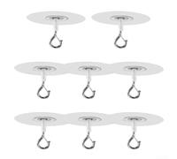 Ganci da soffitto per piante resistenti, ganci da soffitto in metallo e polipropilene, 8 ganci da soffitto bianchi, dimensioni 6,5 x 6,5 x 4,5 cm, supportano fino a 2 kg