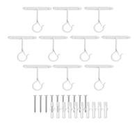 Ganci Da Soffitto Per - Q Ganci Per Appendiabiti Con Fibbia Di Sicurezza | 10pcs Gancio A Vite Esterno Per Luci Della Corda | Gancio A Vite Attraverso Il Vento Per Esterni Il Patio,