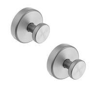 Ganci da tazza di aspirazione bntuk per doccia, ganci da asciugamano rimovibile per la parete della porta del vetro del bagno, gancio da bagno lOoafh per appendere - 2 pacco, argento