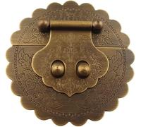 Ganci decorativi 2 pezzi hardware in rame antico per valigia, con chiusura a scatto, Bronzo, One size