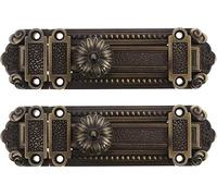 Ganci decorativi 2 pezzi in lega di zinco anticato per porte e finestre, serratura vintage per la casa, Bronzo, One size