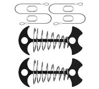 Ganci di fissaggio per terrazzo | Tasselli da terrazza a spina di pesce, per colonne tra le assi del pavimento, 2 ganci da pavimento in lega di alluminio, con 4 moschettoni e 2 corde, per campeggio