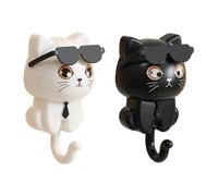 Ganci eleganti per gatti, supporto da parete per chiavi, in ABS con occhiali da sole, accessorio da appendere impermeabile, forte capacità di carico, organizer decorativo per la casa