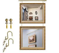 Ganci for quadri resistenti, ganci for binari dorati e ganci for quadri in ottone anticato, for pareti dure, kit for appendere quadri, for gallerie, lavori con cornice, casa, chiesa(1.8 m/71 INCH)
