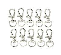 Ganci girevoli da 38 mm con fibbia a moschettone per appendere ornamenti e portachiavi, colore argento