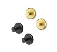 Ganci in acciaio inossidabile Ganci da parete adesivi senza trapano per bagno e cucina Crochets resistenti per porte in vetro Hearthcove (colore: 4 C)