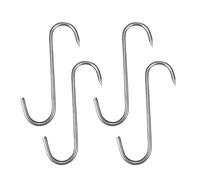 Ganci in acciaio inox a forma di S, resistenti, set da 4 pezzi, ganci per macellaio per lavorazione professionale, da appendere, grigliare, sicuri e facili da usare con estremità arrotondate affilate