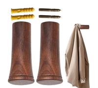 Ganci in Legno per Parete | 2 Pezzi Attaccapanni Appendiabiti Da Muro | Gancio Organizzatore Resistente Per Soggiorno Corridoio Borsa Sciarpa Vestiti Accappatoio Asciugamano Borsetta Cappello - Asciug