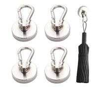 Ganci magnetici resistenti, 4 pezzi, supporto organizer con moschettone | Gancio magnetico per casa, cucina, frigorifero, armadietto, magazzino, posto di lavoro, officina