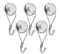 Ganci magnetici resistenti - 5 pezzi porta gancio magnetico, supporto portaoggetti con magnete forte rotante a 360 gradi per garage bagno e cabine da crociera