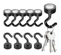 Ganci magnetici resistenti per montaggio a parete, 10 pezzi | Ganci magnetici per ghirlande e armadi, per cucina, bagno, camera da letto, frigorifero, garage, crociera, nave, classe
