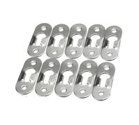 Ganci metallici per quadri a forma di forello, Armadietto for mobili con cornice for foto, 10 pezzi, in metallo color argento, 44 mm x 16 mm