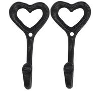 Ganci murali decorativi 2 pezzi ghisa ghisa ganci per vasca da cucina cabina sciarpa tazza di cappello da cappello abiti amore decorazioni per il cuore