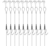 Ganci per appendere quadri, 2 m, sistema di ganci per appendere quadri, con gancio regolabile per lampadari, cornici per foto, specchi, ganci per modanatura, portata fino a 40 kg (10 pezzi)