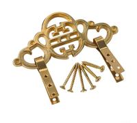 Ganci per appendere quadri, in ottone, resistenti, per cornici con viti incluse, accessori decorativi per casa, ufficio, galleria (ottone)