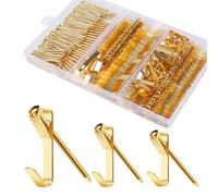 Ganci per appendere quadri, kit da 184 pezzi, tra cui 9,1 kg, 13,6 kg, 22,7 kg, resistenti, con chiodi, per telaio, decorazione a specchio