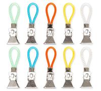 Ganci per asciugamani da cucina, confezione da 10, set di ganci per asciugamani, adatti per presine e strofinacci, clip per strofinacci, set da 5 colori, in metallo, accessori da campeggio
