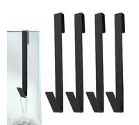 Ganci per asciugamani da doccia estesi senza fori, 4 pezzi, adatti per porte della doccia in vetro senza telaio di spessore inferiore a 20 mm (nero - 25,4 cm)