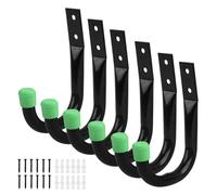 Ganci per attrezzi da parete da garage | 6 pz/set di ganci resistenti | Organizer per tubi per bicicletta J Ladder | utilità di montaggio per scaffale