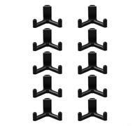 Ganci per attrezzi in plastica per capannoni a vita per rivestimenti verticali robusti ganci a J in ABS per pale/rastrelli/chiavi, confezione da 5/10 neri (pale/rastrelli/chiavi, confezione da 5/10