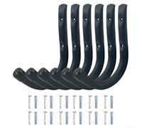 Ganci per attrezzi tipo J, 6 ganci da garage resistenti per organizzare e massimizzare lo spazio di archiviazione (nero)