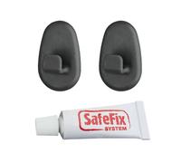 Ganci per bagno in finitura nera Origin Lava completi di colla Safe Fix