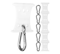 Ganci per binari da tenda, 6 pz, bianchi, per Strisce di tubature con ∅ 5-6 mm e ∅ 7-8 mm, set con 6 moschettoni in acciaio inox da 60 mm, ganci per tubature di tende da campeggio, ganci per tubature