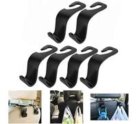 Ganci Per Borse Auto, 6 Pezzi Appendi Borsa Auto Ganci Auto Per Borsa Car Back Seat Hooks Ganci Poggiatesta Auto Ganci Per Borsa Auto Applicabile a Vari Modelli（Nero)