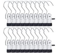 Ganci per Bucato 20 Pezzi Mollette Portatili in Metallo Appendino con Clip Antiscivolo Appendini da Viaggio Per Pantaloni,Scarpe,Calze,Stivali, Asciugamano