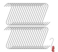 Ganci per Carne in Acciaio Inossidabile - Ganci S per Carne da Cucina, Lavorazione della carne, Barbecue e Affumicatura, 14 cm, Set da 6 Pezzi, Resistente e Facile da Pulire