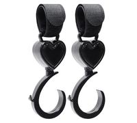 Ganci Per Carrello Per Bambini - Ganci Del Carrello Della Spesa | Pacchetto Da 2 Pacchetti Pesanti 360 ° Clip Per Appendiabiti Rotanti | Clip Per Carrozzine Universali Per Borse, Bottiglie D'acqua E O