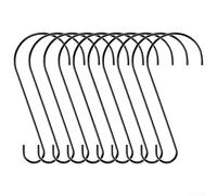 Ganci per cesti di fiori in ferro nero, 10 pezzi, per appendere fioriere decorative in aree esterne, tra cui ponti, cortili e ingressi (colore nero)