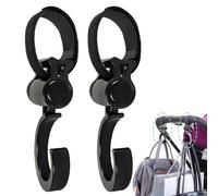 Ganci per clip per passeggino - Supporti per borse a rotazione completa, set di fissaggio universale per carrozzina resistente, ganci per appendere durevoli antiscivolo, pratica soluzione di trasporto