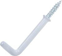 Ganci per comò in PVC bianco da 38 mm, rivestimento in plastica, ganci per comò a forma di L, ganci a vite a L, per appendere feste e celebrazioni, confezione da 25.