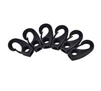 Demeras Ganci per Corde Elastiche in plastica con Elastico in plastica 6 Pezzi Gancio Ammortizzatore in Nylon per l'ancoraggio della Barca Canoa Kayak Accessori per Canottaggio Nero