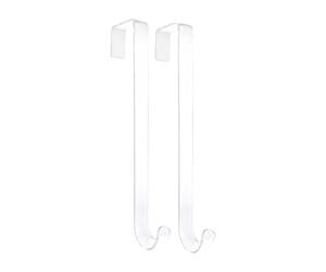 Ganci per corone della porta principale,Supporto trasparente ad uso intensivo senza traccia - Gancio a corona per porta in 2 pezzi | Per Natale Esterno Cappotto Halloween Doccia Panoramica