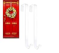 Ganci per corone - Supporto trasparente ad uso intensivo senza traccia - Gancio da 2 pezzi per corona sulla porta principale - per Natale esterno cappotto, Halloween doccia panoramica bagno