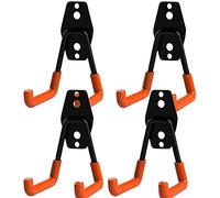 Ganci per Garage, Confezione da 4 Ganci di Stoccaggio per Garage Ganci per Appendere a Parete con Supporto Resistente, Supporto per Organizer per Attrezzi da Parete con Rivestimento Antiscivolo