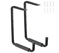 Ganci per Garage da Soffitto, 34*24cm Ganci Appendi Bici da Muro con EVA Rivestimento Antiscivolo, Porta Bici Ganci Utilità di Stoccaggio per Sedie Pieghevoli, Scale, Utensili Elettrici/ 2Pezzi/Nero
