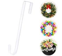 Ganci per ghirlande da 38,1 cm per porta d'ingresso, gancio trasparente per ghirlande antigraffio, 1 confezione di robusti ganci sopra la porta per appendere grandi ghirlande natalizie pasquali
