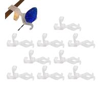 Ganci per Luci Natalizie da Esterno - 10 Clip Luci Natalizie Fili Esterni | Gestione Cavi per Ghirlande Muratura Tegole Finestre Tetti Ringhiere Recinti Balconi Alberi