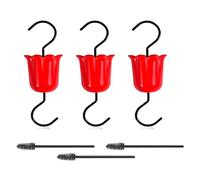 Ganci per mangiatoia per colibrì, protezione per formiche per mangiatoia per colibrì Gancio per fossato per formiche con spazzola Accessorio per uccelli per Oriole da esterno 3 set Rosso, Accessorio