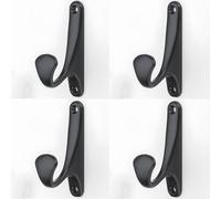 Ganci per pannelli forati, 4 Pcs Shower Coat Rack, Storage Hooks, Towel Hook for Hanging Gold Coat Rack Wall Mount Zinc Alloy Wall Hooks(Black)