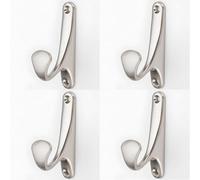 Ganci per pannelli forati, 4 Pcs Shower Coat Rack, Storage Hooks, Towel Hook for Hanging Gold Coat Rack Wall Mount Zinc Alloy Wall Hooks(Frosted Silver)
