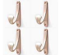 Ganci per pannelli forati, 4 Pcs Shower Coat Rack, Storage Hooks, Towel Hook for Hanging Gold Coat Rack Wall Mount Zinc Alloy Wall Hooks(Rose Gold)