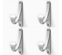 Ganci per pannelli forati, 4 Pcs Shower Coat Rack, Storage Hooks, Towel Hook for Hanging Gold Coat Rack Wall Mount Zinc Alloy Wall Hooks(Silver)