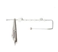 Ganci per pannelli forati, 9 Hooks, Heavy Duty Metal Coat Rack, Modern Minimalist Wall Mounted Coat Hook, Multi-Function Wall Hook, Suitable for Hats, Scarves, Coats, Bags(White)