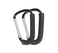 Ganci per Passeggino, 16 cm, Clip per Passeggino, Confezione da 2 Ganci per Appendere Borse e Shopping, Accessori per Passeggino per Mamma, moschettone Grande