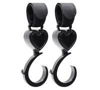 Ganci per passeggino - 2 x ganci girevoli per passeggino, ganci in ABS, clip per passeggino a 360 gradi, clip e ganci per passeggino, clip per carrozzina, clip per borsa, organizer e bottiglie d'acqua